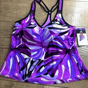 ZeroXposur Purple and Black Swim Coverup with Racerback